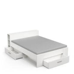 Demeyere Lit 140x190 Cm Pocket Blanc -Mobilier Soldes lit 2 places polly blanc 3