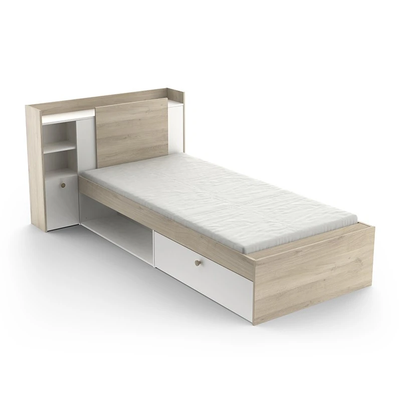 Demeyere Lit 90x190/200 Cm Avec Environnement Life Blanc Et Bois 3 Demeyere Lit 90x190/200 Cm Avec Environnement Life Blanc Et Bois