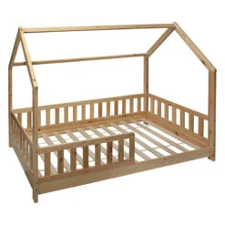 Lit Cabane 90x190 En Bois Sans Matelas Atmosphera -Mobilier Soldes lit cabane 90x190 en bois sans matelas atmosphera 1