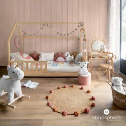 Lit Cabane 90x190 En Bois Sans Matelas Atmosphera -Mobilier Soldes lit cabane 90x190 en bois sans matelas atmosphera 2