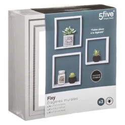 Lot De 3 étagères Murales Coloris Blanc 5Five -Mobilier Soldes lot de 3 etageres murales coloris blanc 5five 1