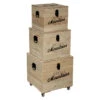 Lot De 3 Malles Carrés Bois Wild Atmosphera -Mobilier Soldes lot de 3 malles carres bois wild atmosphera