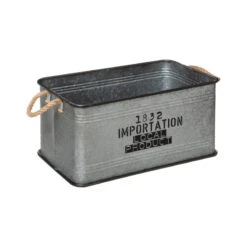 Lot De 3 Malles Métal Gris Plateau Bois Atmosphera -Mobilier Soldes lot de 3 malles metal gris plateau bois atmosphera 1 4