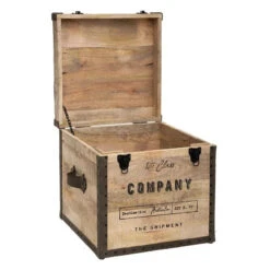 Malle Pouf Vintage En Bois Atmosphera -Mobilier Soldes malle pouf vintage en bois atmosphera 2