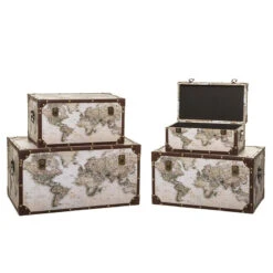 Malles Mappemonde - Lot De 4 - Atmosphera