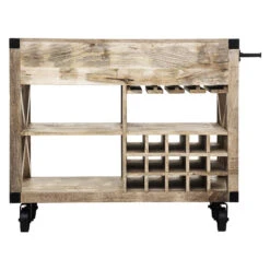 Meuble Bar 2 Tiroirs Sur Roues Silas Atmosphera -Mobilier Soldes meuble bar 2 tiroirs sur roues silas atmosphera 4