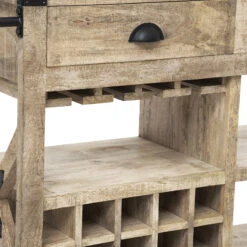 Meuble Bar 2 Tiroirs Sur Roues Silas Atmosphera -Mobilier Soldes meuble bar 2 tiroirs sur roues silas atmosphera 6