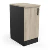 Demeyere Meuble Bas 1 Porte 40 Cm Origan Noir Et Bois -Mobilier Soldes meuble bas 1 porte 40 cm origan noir et bois