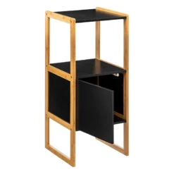 Meuble Bas 1 Porte Noir Natureo 5Five -Mobilier Soldes meuble bas 1 porte noir natureo 5five 1