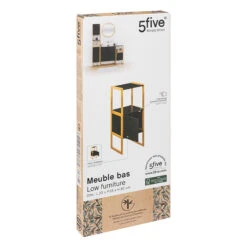 Meuble Bas 1 Porte Noir Natureo 5Five -Mobilier Soldes meuble bas 1 porte noir natureo 5five 2