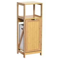 Meuble Bas Bambou Avec Panier à Linge Mahé