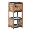 Meuble Bas De Rangement 1 Porte En Acacia -Mobilier Soldes meuble bas rangement 1 porte en acacia
