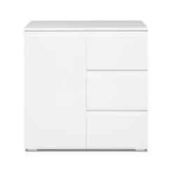 Meuble De Rangement 1 Porte 3 Tiroirs Blanc -Mobilier Soldes meuble de rangement 1 porte 3 tiroirs blanc image 1 6