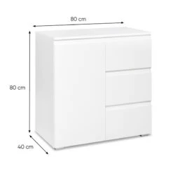 Meuble De Rangement 1 Porte 3 Tiroirs Blanc -Mobilier Soldes meuble de rangement 1 porte 3 tiroirs blanc image 1 7