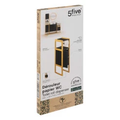 Meuble Dérouleur WC 1 Porte Noir Natureo 5Five -Mobilier Soldes meuble derouleur wc 1 porte noir natureo 5five 3