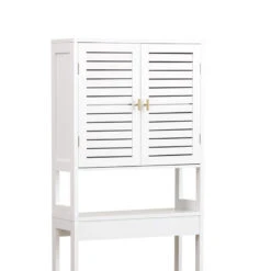 Meuble Dessus WC 2 Portes Blanc Lux 5 Meuble Dessus WC 2 Portes Blanc Lux -Mobilier Soldes meuble dessus wc 2 portes blanc lux 1