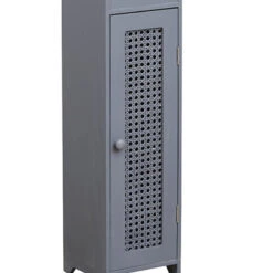 Meuble Réserve Et Dérouleur WC Cannage Gris -Mobilier Soldes meuble reserve et derouleur wc cannage gris 1