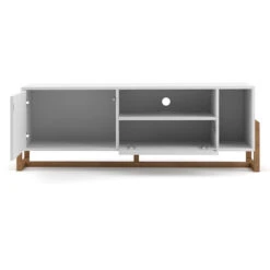 Meuble TV 2 Portes 2 Niches Oslo Blanc -Mobilier Soldes meuble tv 2 portes 2 niches oslo blanc 3