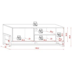 Meuble TV 2 Portes 2 Niches Oslo Blanc -Mobilier Soldes meuble tv 2 portes 2 niches oslo blanc 5