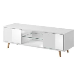 Meuble TV 2 Portes Sweden Blanc 7 Meuble TV 2 Portes Sweden Blanc -Mobilier Soldes meuble tv 2 portes sweden blanc 1