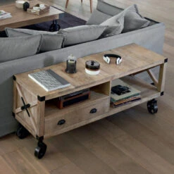 Meuble TV Bois Et Métal 1 Tiroir Silas Atmosphera 7 Meuble TV Bois Et Métal 1 Tiroir Silas Atmosphera -Mobilier Soldes meuble tv bois et metal 1 tiroir silas atmosphera 1