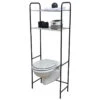 Meuble WC 2 Tablettes Pour Toilettes Noir Et Chrome -Mobilier Soldes meuble wc 2 tablettes pour toilettes noir chrome
