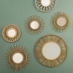 Miroir Rotin Fleur D56 Atmosphera -Mobilier Soldes miroir rotin fleur d56 atmosphera 2