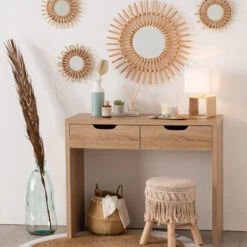 Miroirs En Rotin Soleil X3 Atmosphera -Mobilier Soldes miroirs en rotin soleil x3 atmosphera 1