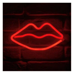 Néon Mural à Piles Bouche Rouge Ostaria