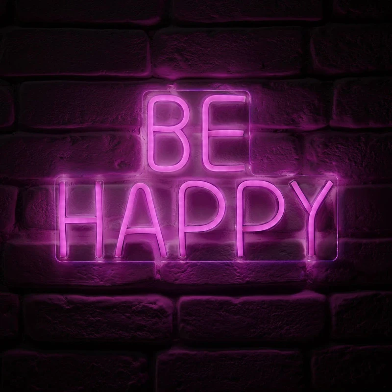 Néon Mural USB Be Happy Rose Ostaria 3 Néon Mural USB Be Happy Rose Ostaria