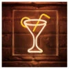 Néon Mural USB Verre Cocktail Ostaria