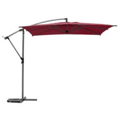Parasol Décentré Carré Manoa Bordeaux Hespéride -Mobilier Soldes parasol decentre carre manoa bordeaux hesperide 1