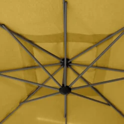 Parasol Décentré Carré Manoa Jaune Moutarde Hespéride -Mobilier Soldes parasol decentre carre manoa jaune moutarde hesperide 4