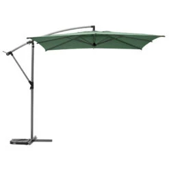 Parasol Décentré Carré Manoa Vert Olive Hespéride -Mobilier Soldes parasol decentre carre manoa vert olive hesperide 1