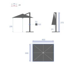 Parasol Décentré Eléa Inclinable Rectangulaire Oléfine Anthracite Hespéride -Mobilier Soldes parasol decentre elea inclinable rectangulaire olefine anthracite hesperide 3