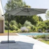 Parasol Décentré Rond Manoa Ardoise Hespéride -Mobilier Soldes parasol decentre rond manoa ardoise hesperide