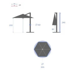 Parasol Décentré Rond Manoa Ardoise Hespéride 10 Parasol Décentré Rond Manoa Ardoise Hespéride -Mobilier Soldes parasol decentre rond manoa ardoise hesperide 1 3