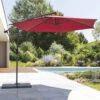 Parasol Décentré Rond Manoa Bordeaux Hespéride -Mobilier Soldes parasol decentre rond manoa bordeaux hesperide