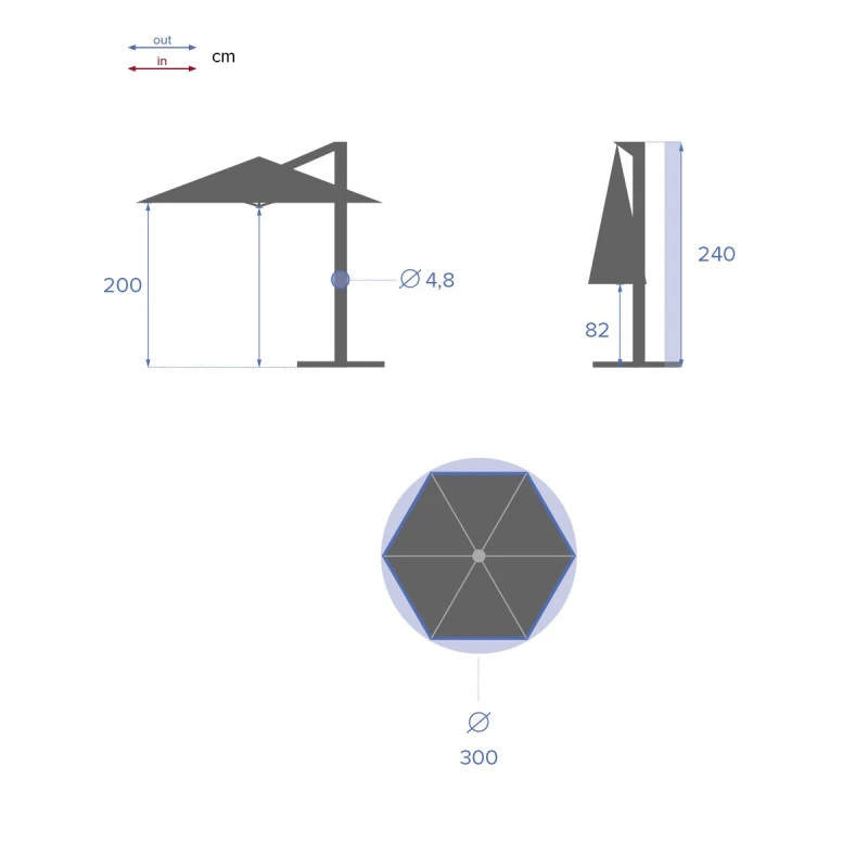 Parasol Décentré Rond Manoa Bordeaux Hespéride 6 Parasol Décentré Rond Manoa Bordeaux Hespéride – Image 4