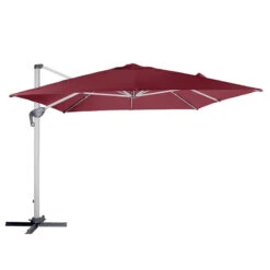 Parasol Déporté Carré Equador Bordeaux Hespéride -Mobilier Soldes parasol deporte carre equador bordeaux hesperide 1