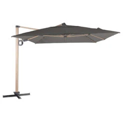 Parasol Déporté Rectangulaire Soly Honey Et Charbon Hespéride -Mobilier Soldes parasol deporte rectangulaire soly honey et charbon hesperide 1
