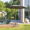 Parasol Droit Rond 2,7m Soya Ardoise Hespéride -Mobilier Soldes parasol droit rond 27m soya ardoise hesperide