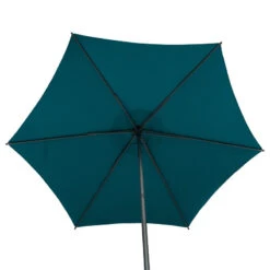 Parasol Droit Rond 2,7m Soya Bleu Canard Hespéride -Mobilier Soldes parasol droit rond 27m soya bleu canard hesperide 4