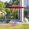 Parasol Droit Rond 2,7m Soya Bordeaux Hespéride -Mobilier Soldes parasol droit rond 27m soya bordeaux hesperide