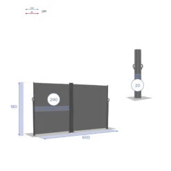Paravent écran Double Antao Graphite Hespéride 9 Paravent écran Double Antao Graphite Hespéride -Mobilier Soldes paravent ecran double antao graphite hesperide 3