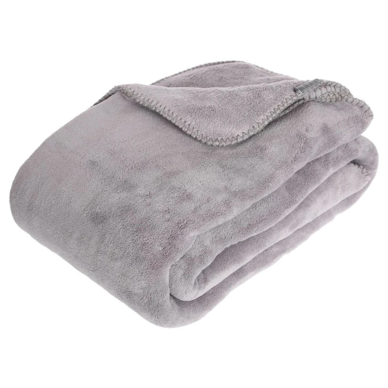 ATMOSPHERA Plaid Grand Modèle Microfibre 180x230 Cm Gris Clair 3 ATMOSPHERA Plaid Grand Modèle Microfibre 180x230 Cm Gris Clair