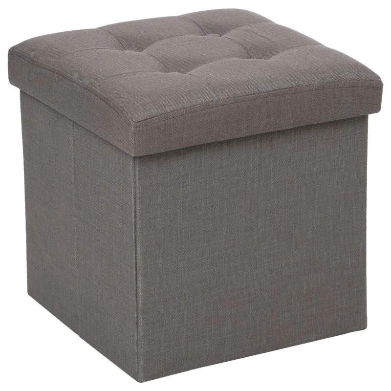 Pouf Coffre Pliant Lysandre Gris Atmosphera 3 Pouf Coffre Pliant Lysandre Gris Atmosphera