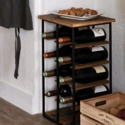 Range Bouteilles En Fer Et Bois Bakos Atmosphera -Mobilier Soldes range bouteilles en fer et bois bakos atmosphera 1