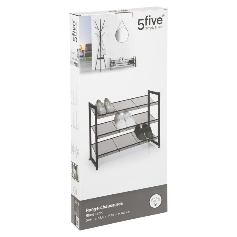 Range Chaussures Métal Noir 9 Paires 5five 6 Range Chaussures Métal Noir 9 Paires 5five – Image 4