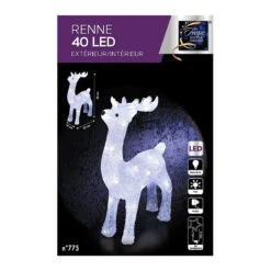 Renne Debout Lumineux 40 LED Blanc -Mobilier Soldes renne debout lumineux 40 led blanc 2